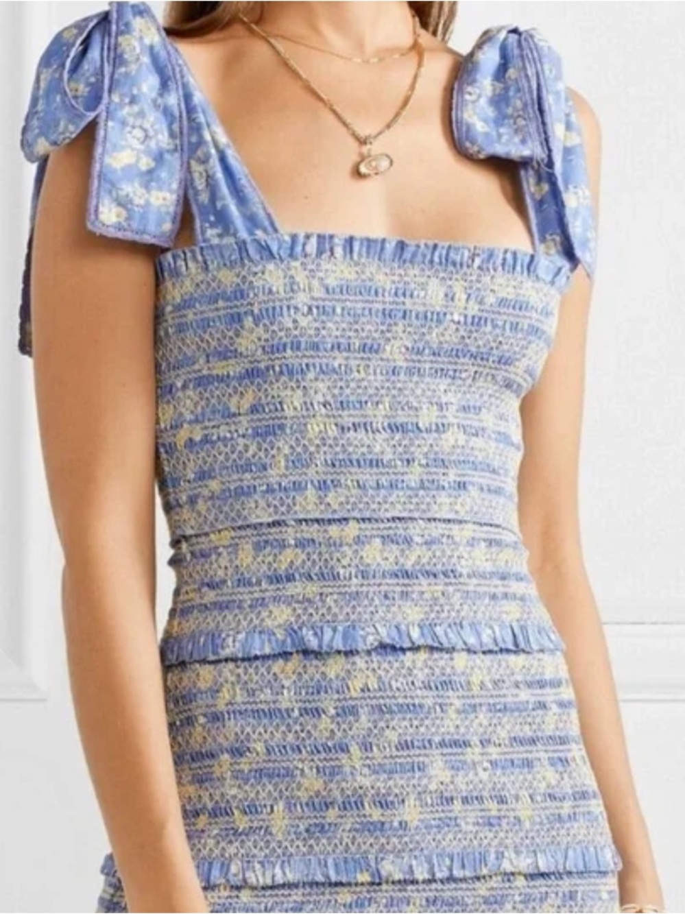 NWT 🦋 Love shack fancy Belle re-edition cotton floral mini dress - Picture 7 of 9